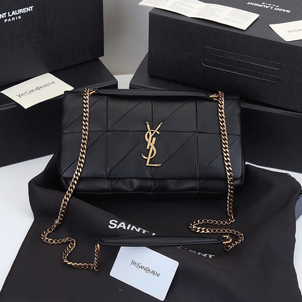 💖Yves Saint Laurent💖 SAINT LAURENT MEDIUM JAMIE BAG IN PATCHWORK LEATHER BLACK